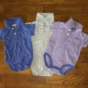 Pocket & collar onesie dress shirts.